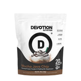Devotion Nutrition Mocha Java Chip – bouteille de poudre, idéale après l'entraînement.