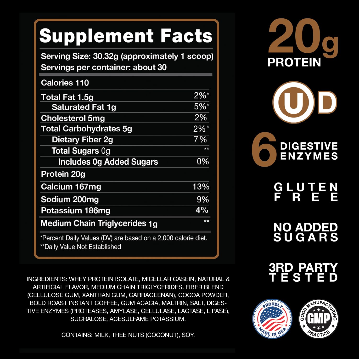 Mocha Java Chip de Devotion Nutrition – poudre polyvalente pour recettes protéinées.