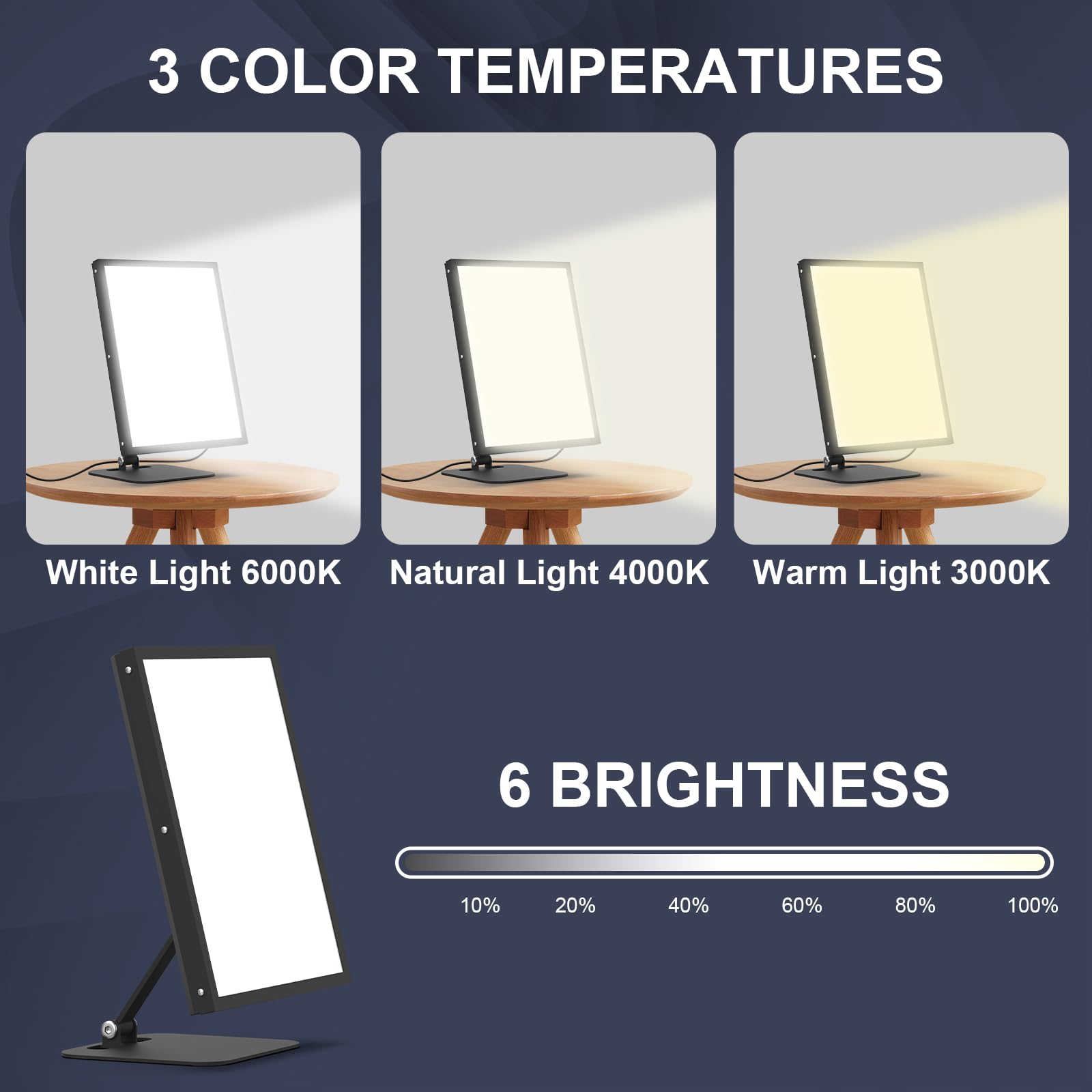 Devowellte-lampe-therapie-angle-rotation-90deg : permet d'orienter l'éclairage
