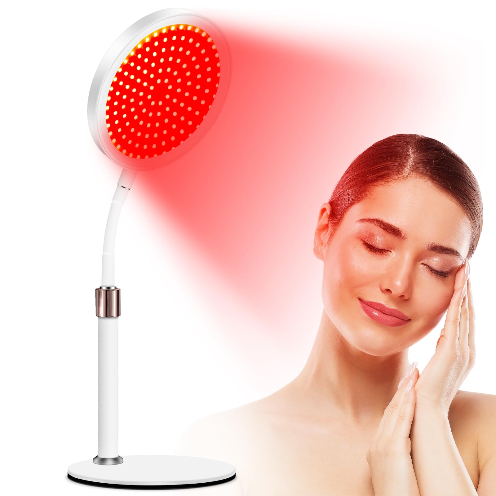 Devowellte thérapie rouge visage et cou 660nm, stimule le bien-être cutané.