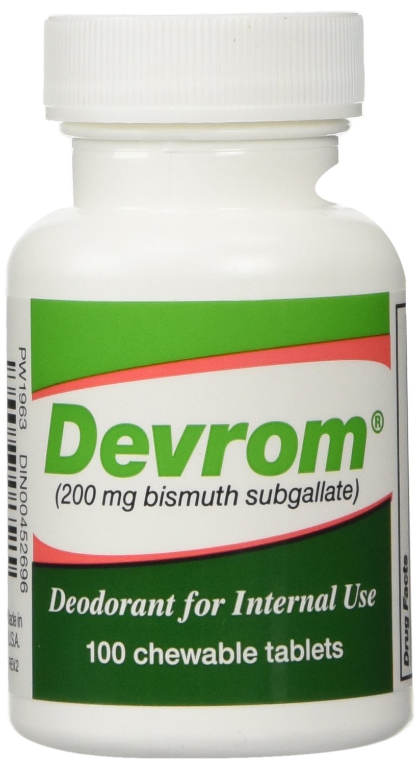 Devrom: tablettes visibles dans la boite et le flacon, usage quotidien pratique.