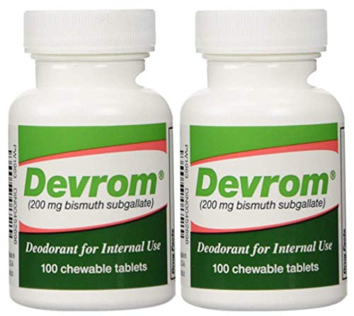 Devrom Erectogen: bouteille de tablettes à mâcher, aide potentielle à gérer les odeurs quotidiennes.