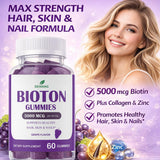 DEWANG Biotin Gummies bouteille ouverte avec gommes faciles à consommer.