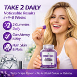 DEWANG Biotin Gummies étiquette végan sans OGM et ingrédients végétaux.