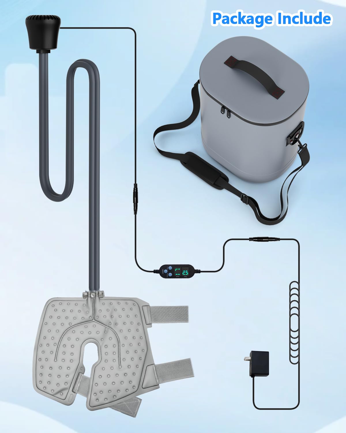 Dexcip utilisation-genou-post-chirurgie illustrant le confort ciblé.