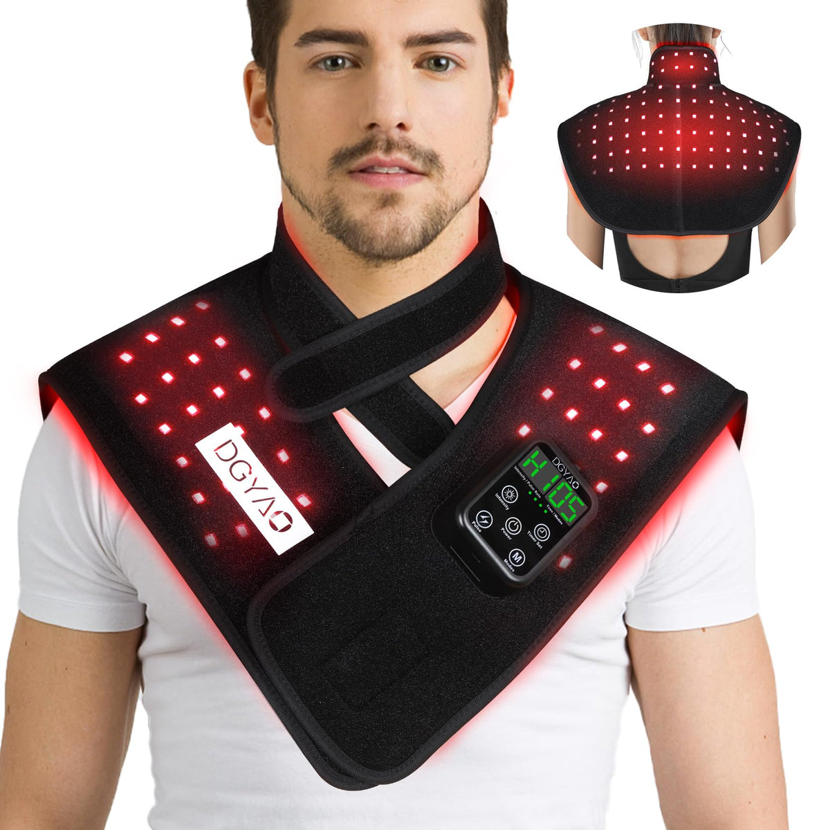 DGQY bandeau lumière rouge sur épaule pour un confort ciblé à la maison