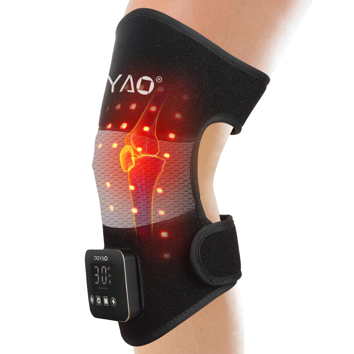 DGXINJUN thérapie lumière rouge sur genou, confort et mobilité en déplacement