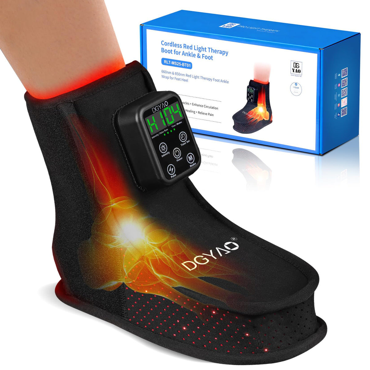 Botte infrarouge DGYAO enveloppant les pieds pour chaleur douce et confort