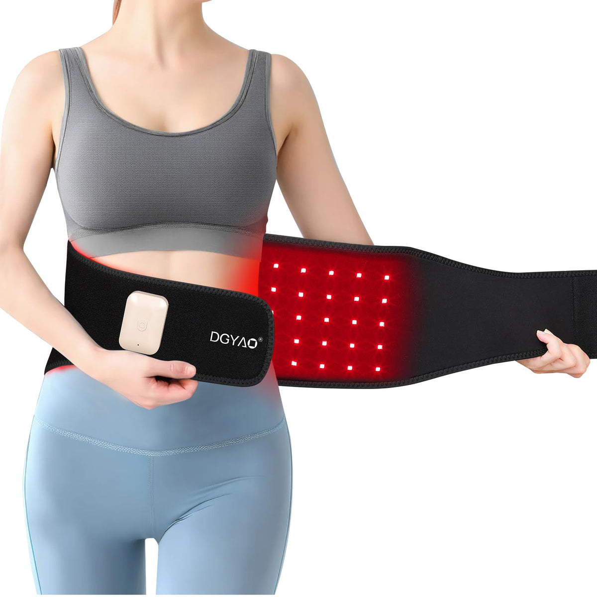 DGYAO ceinture thérapie lumineuse rouge 660nm pour lombaires et muscles