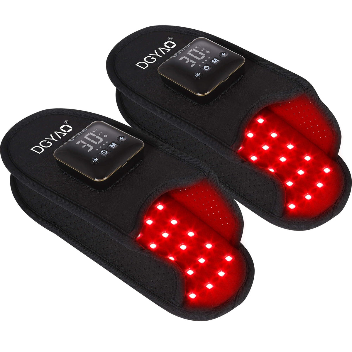 Pantoufle D MAX pieds avec lumiere rouge, confort quotidien.