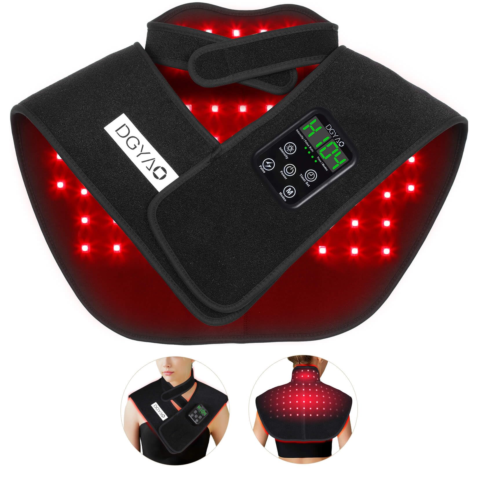 RC2 de DGYAO: bande de thérapie lumière rouge et infrarouge pour le cou et les épaules.