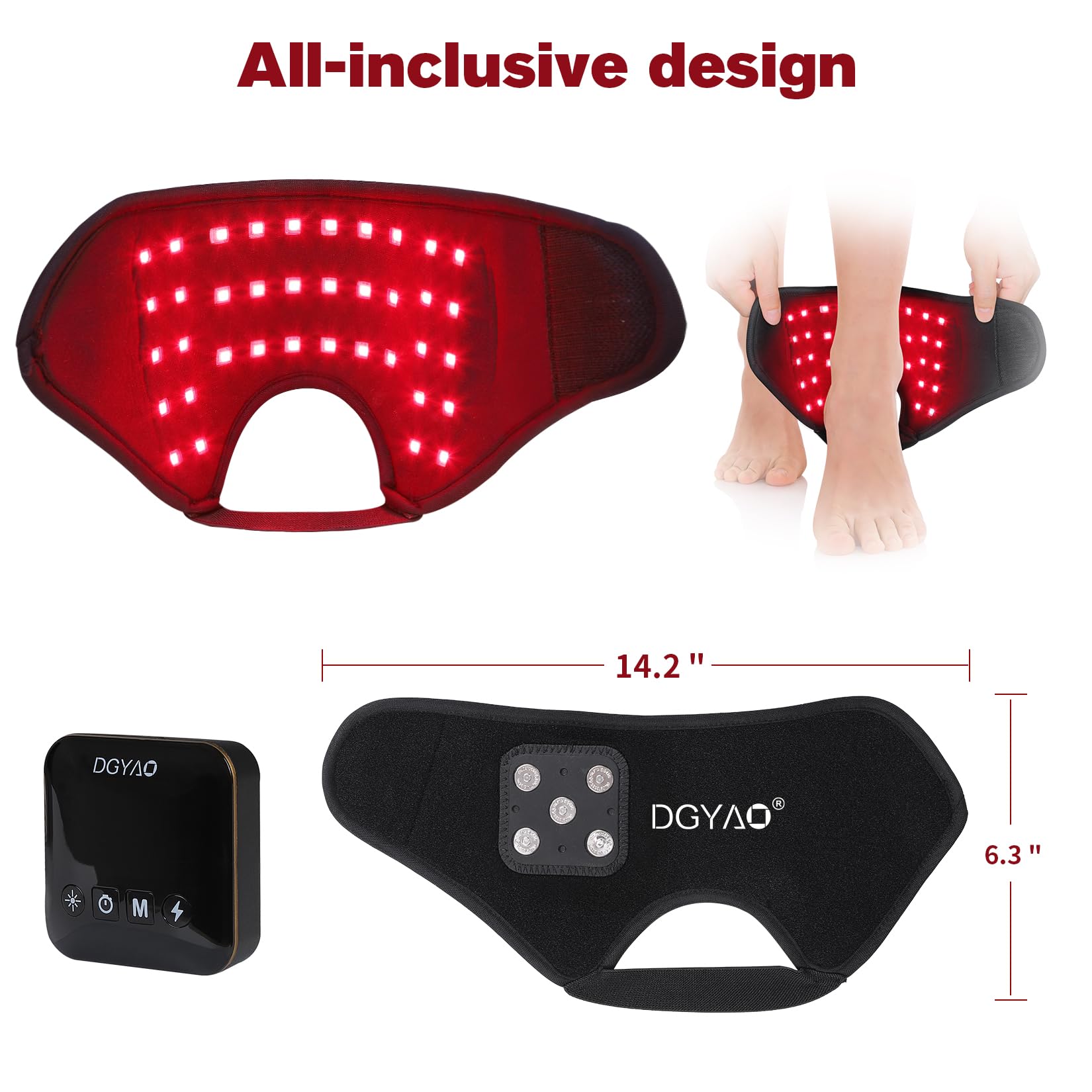 DGYAO wrap inclus câble USB-C et adaptateur pour recharge à domicile.