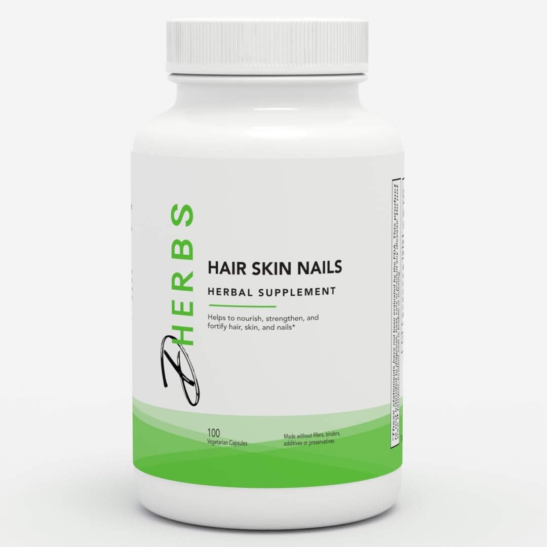 Dherbs Cheveux Peau Ongles – Bouteille de gélules pour soutenir potentiellement cheveux et ongles