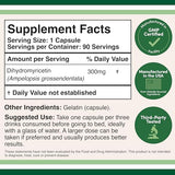 DHM Depot Dihydromyricetin - Capsules visibles, utilisation quotidienne possible.