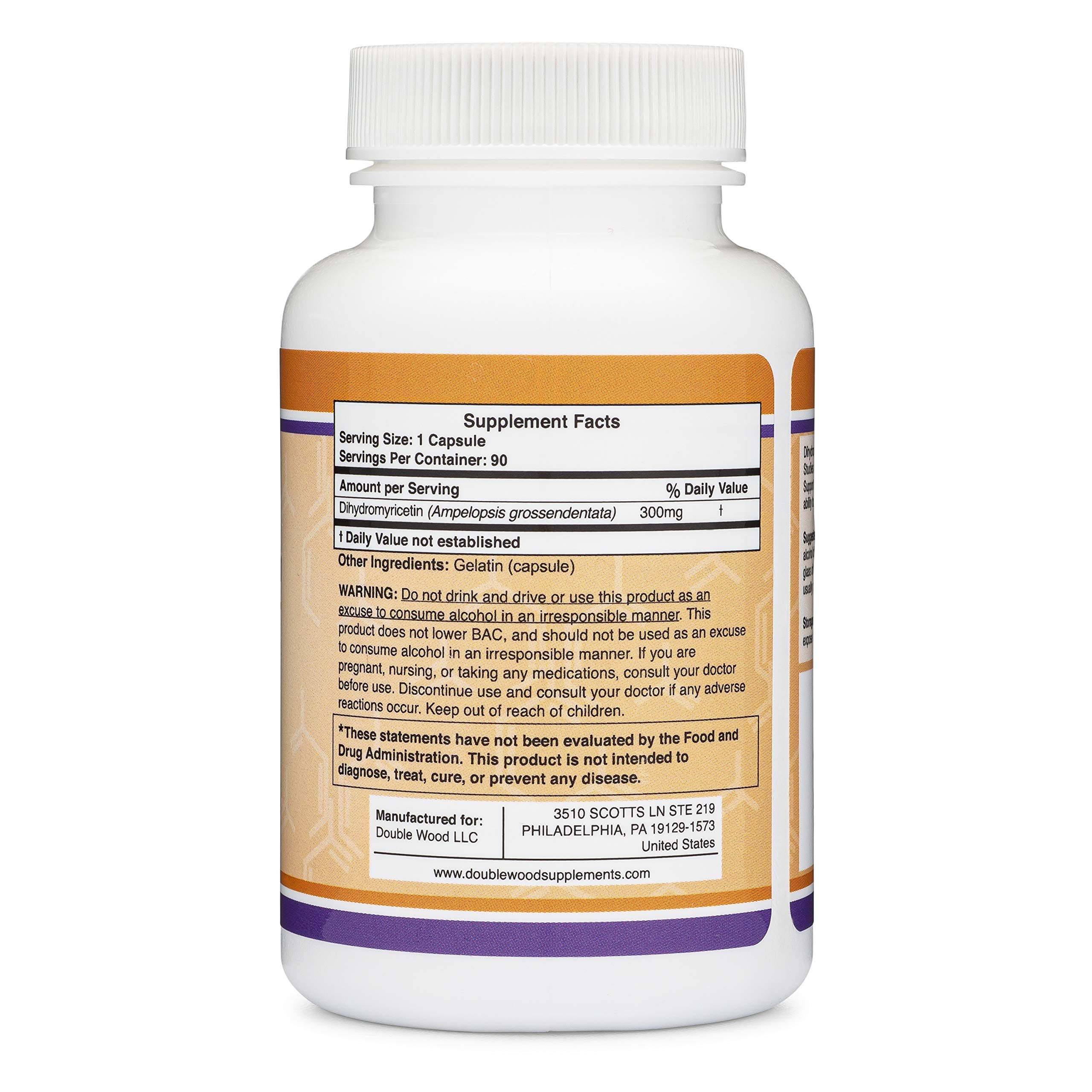 DHM Depot Dihydromyricetin - Étiquette claire, origine et qualité assurée.