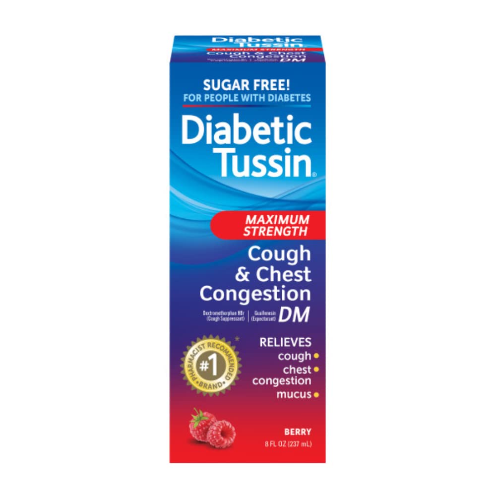 Diabetic Tussin DM - flacon prêt à l’emploi, soulagement possible de la toux et de la congestion