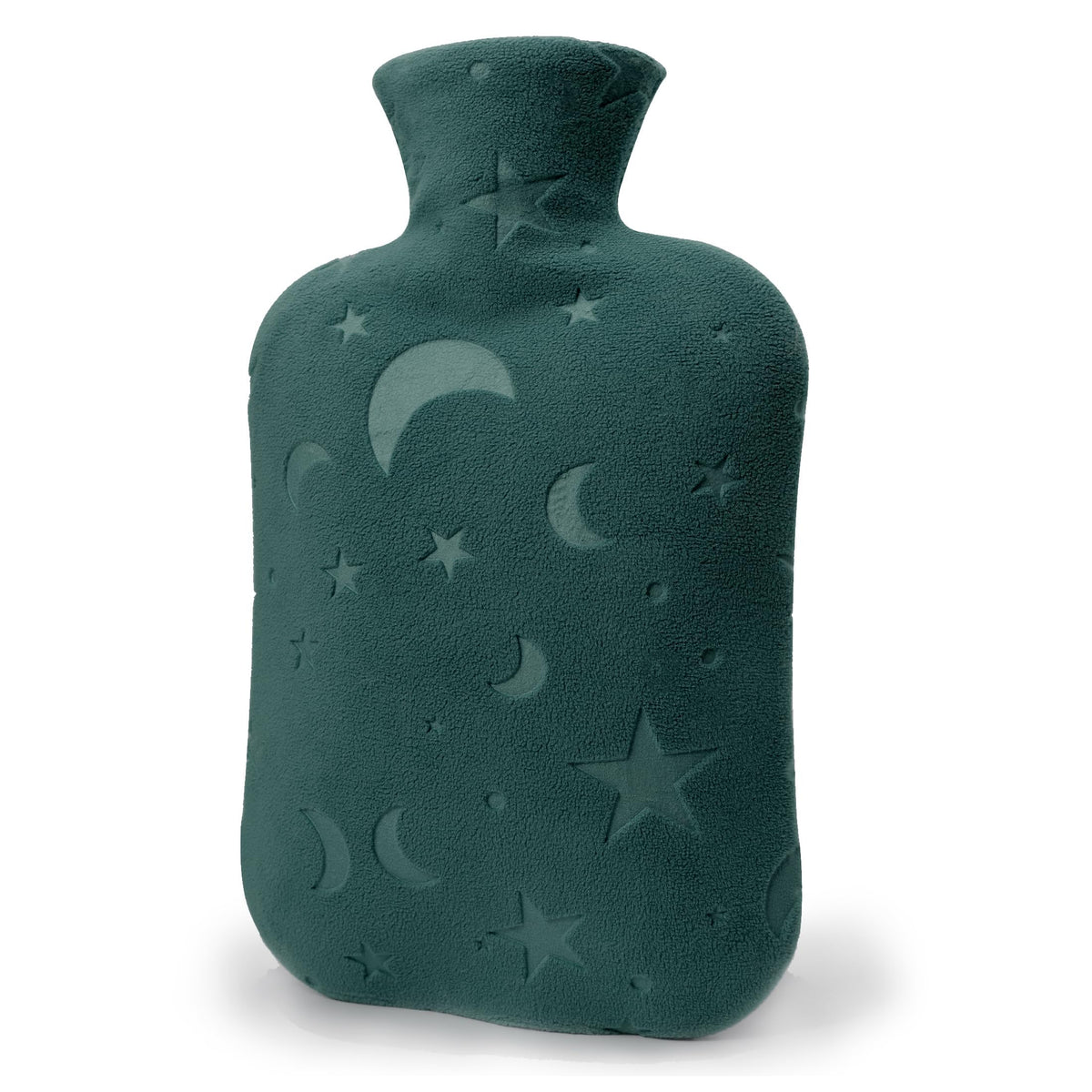 Bouteille d'eau chaude DICEVER 2L verte prête à rester au chaud pendant la nuit.