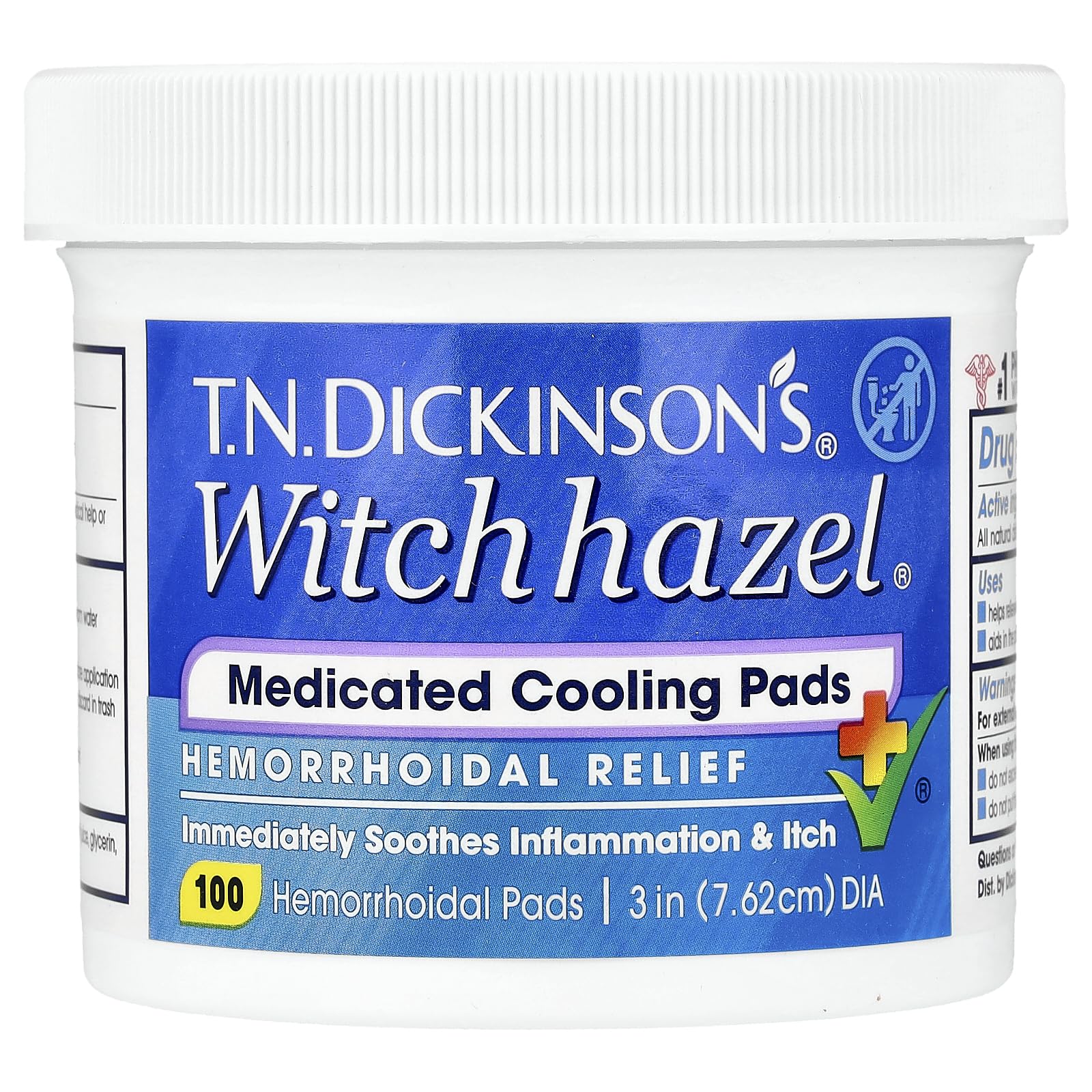 Dickinson's tampons hémorroïdaires – paquet 100, soin doux et pratique au quotidien.