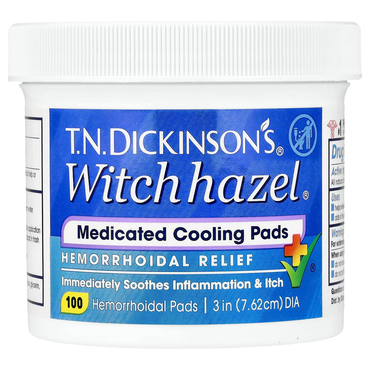 Dickinson's tampons hémorroïdaires – paquet 100, soin doux et pratique au quotidien.