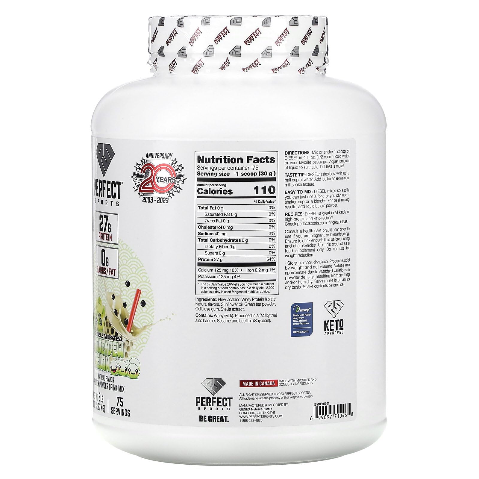 Diesel Whey Isolate: shaker facile, mélange rapide, sans grumeaux.