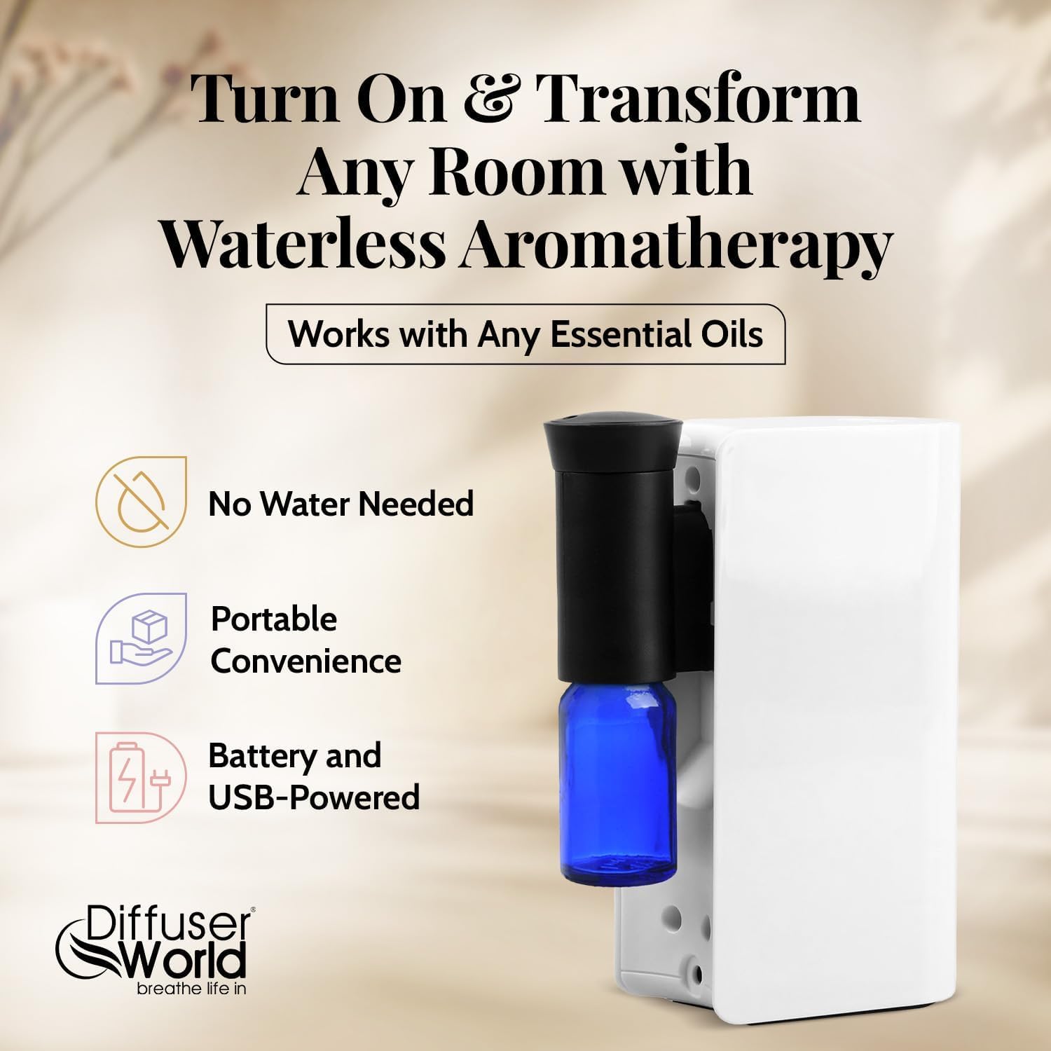 Aroma-Ace Mini DIFFUSER WORLD batterie rechargeable pour utilisation sans fil