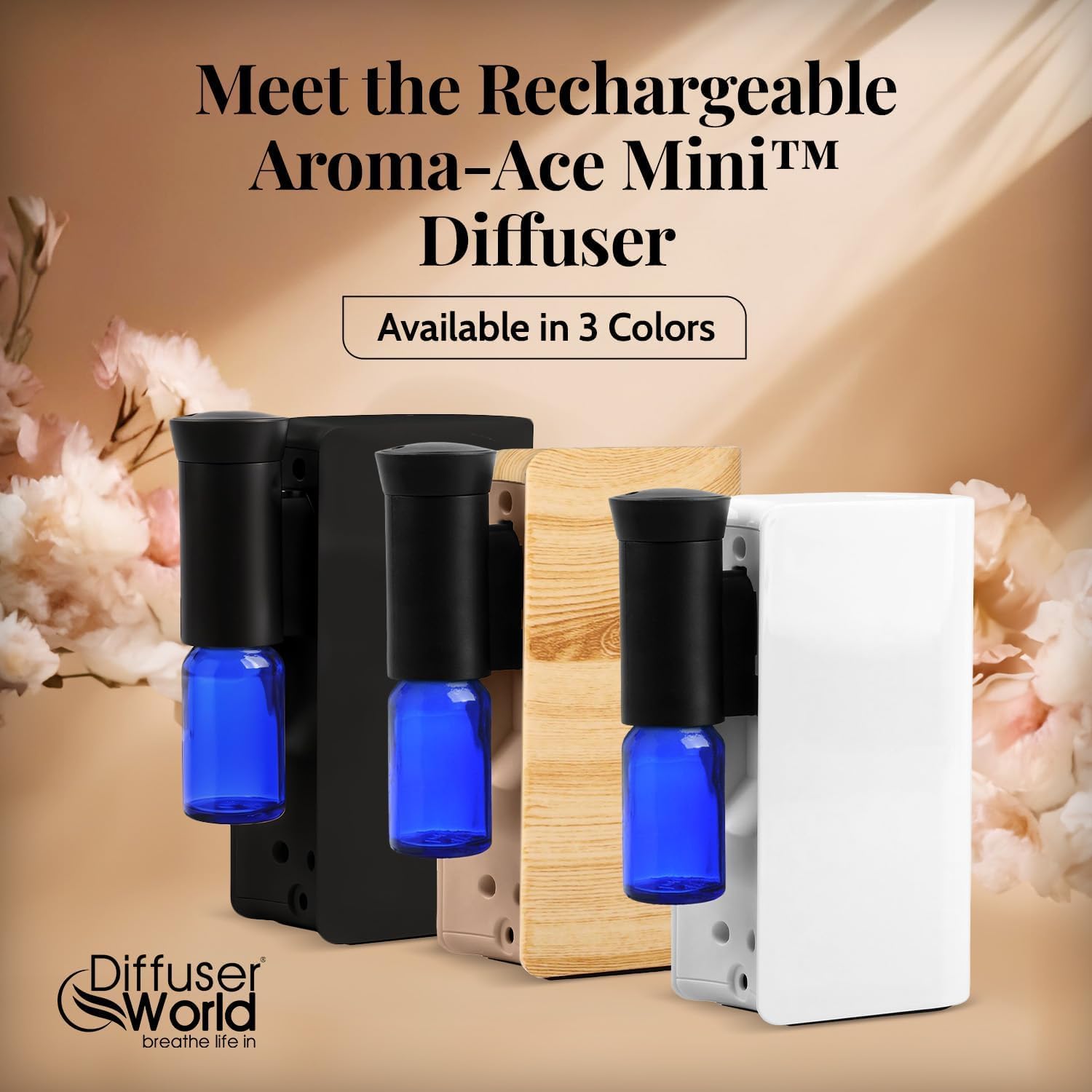 Aroma-Ace Mini DIFFUSER WORLD couvre jusqu'à 42 m² pour salon ou bureau.