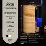 Aroma-Ace Mini DIFFUSER WORLD, parfait sur bureau pour diffuser discrètement.