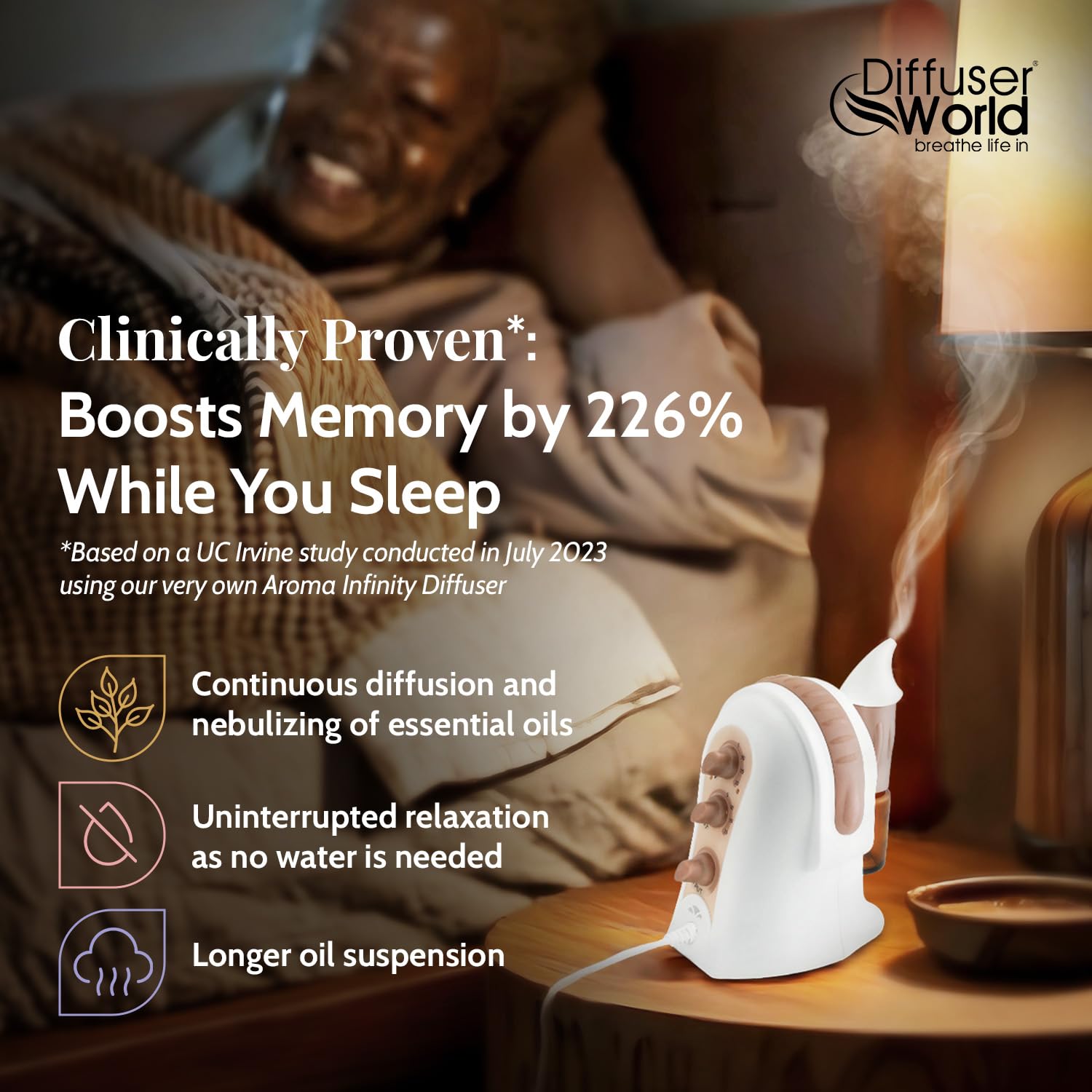 DIFFUSER WORLD diffuseur bronze portable s’intégrant facilement dans tout espace.