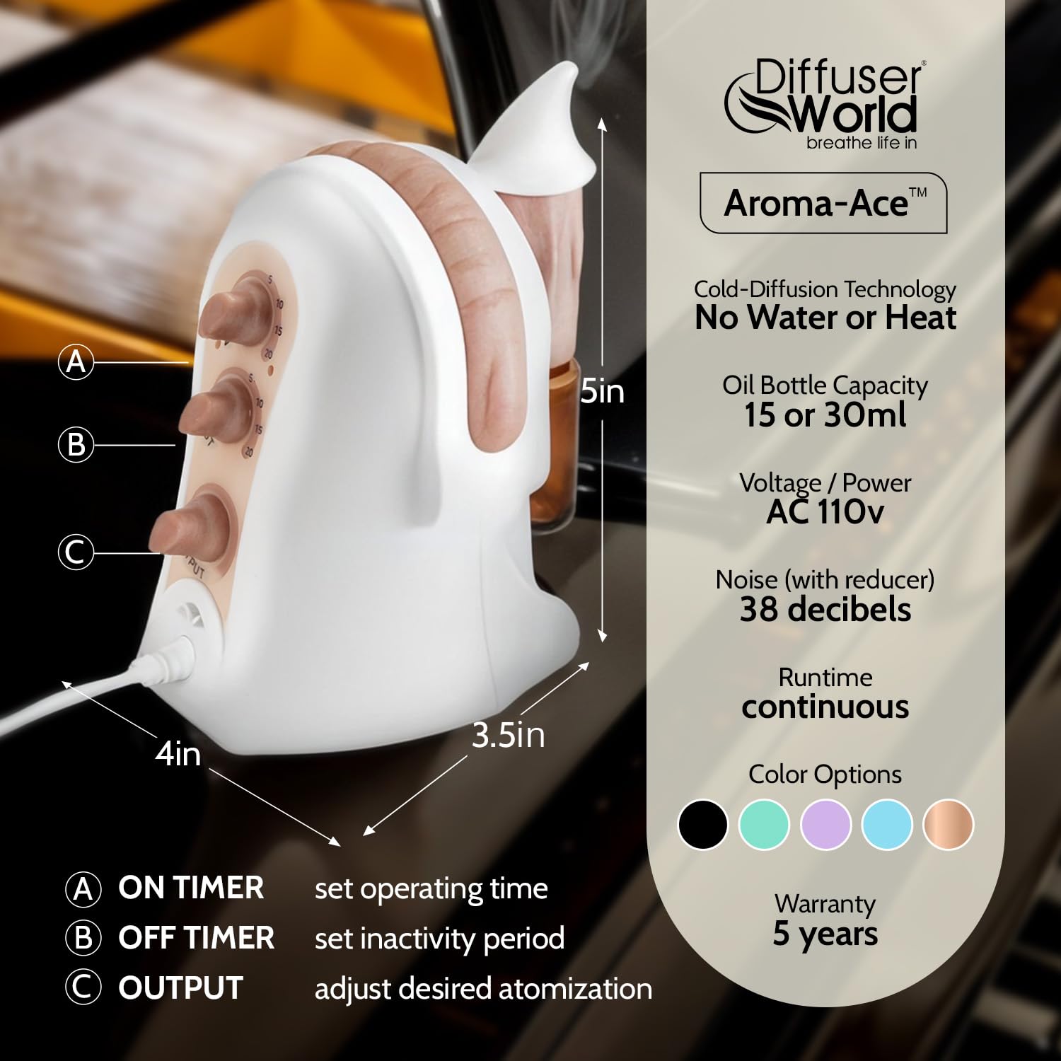 DIFFUSER WORLD diffuseur avec réduction de bruit incluse pour ambiance calme.