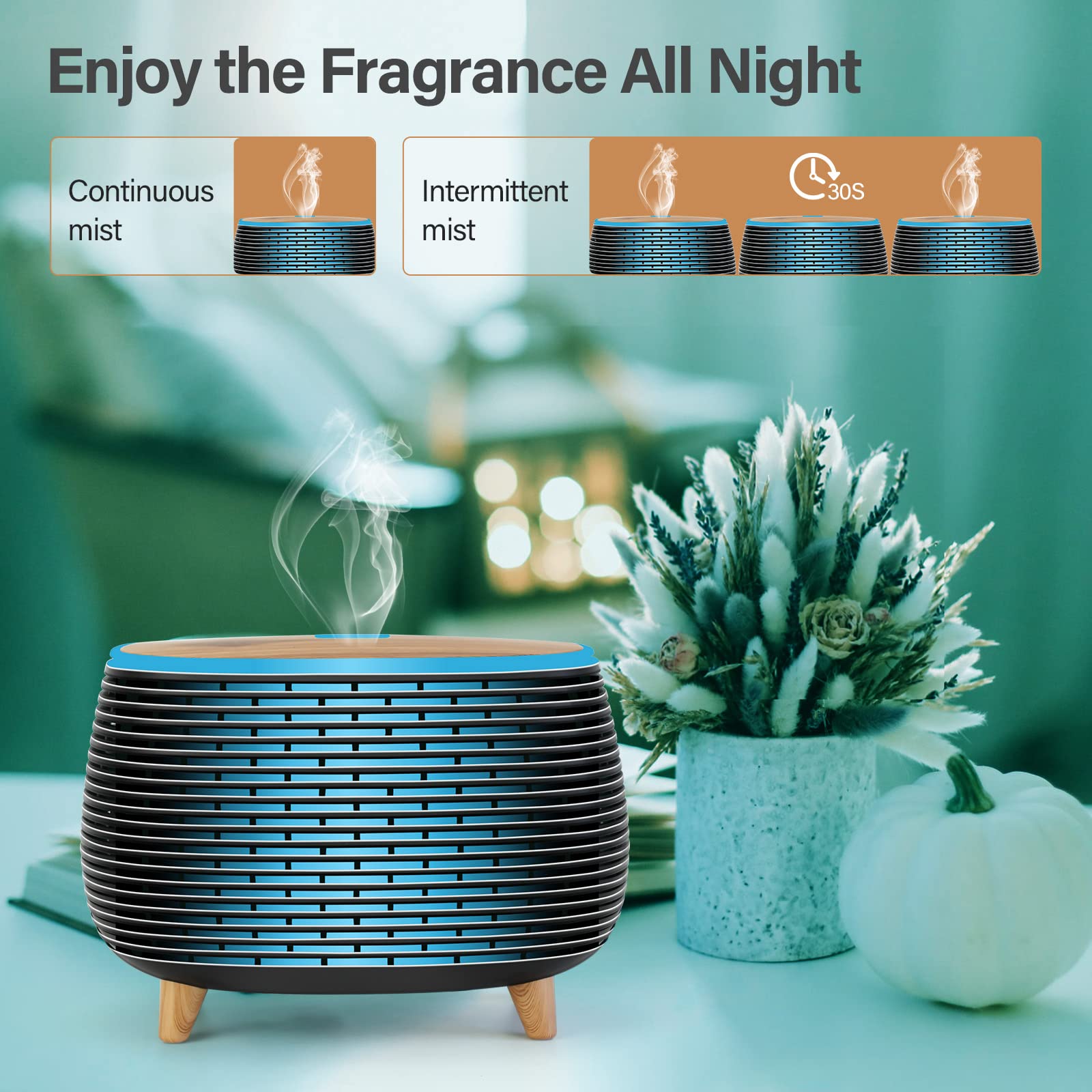Diffuserlove faible bruit, fonctionnement silencieux idéal pour chambre et bureau.