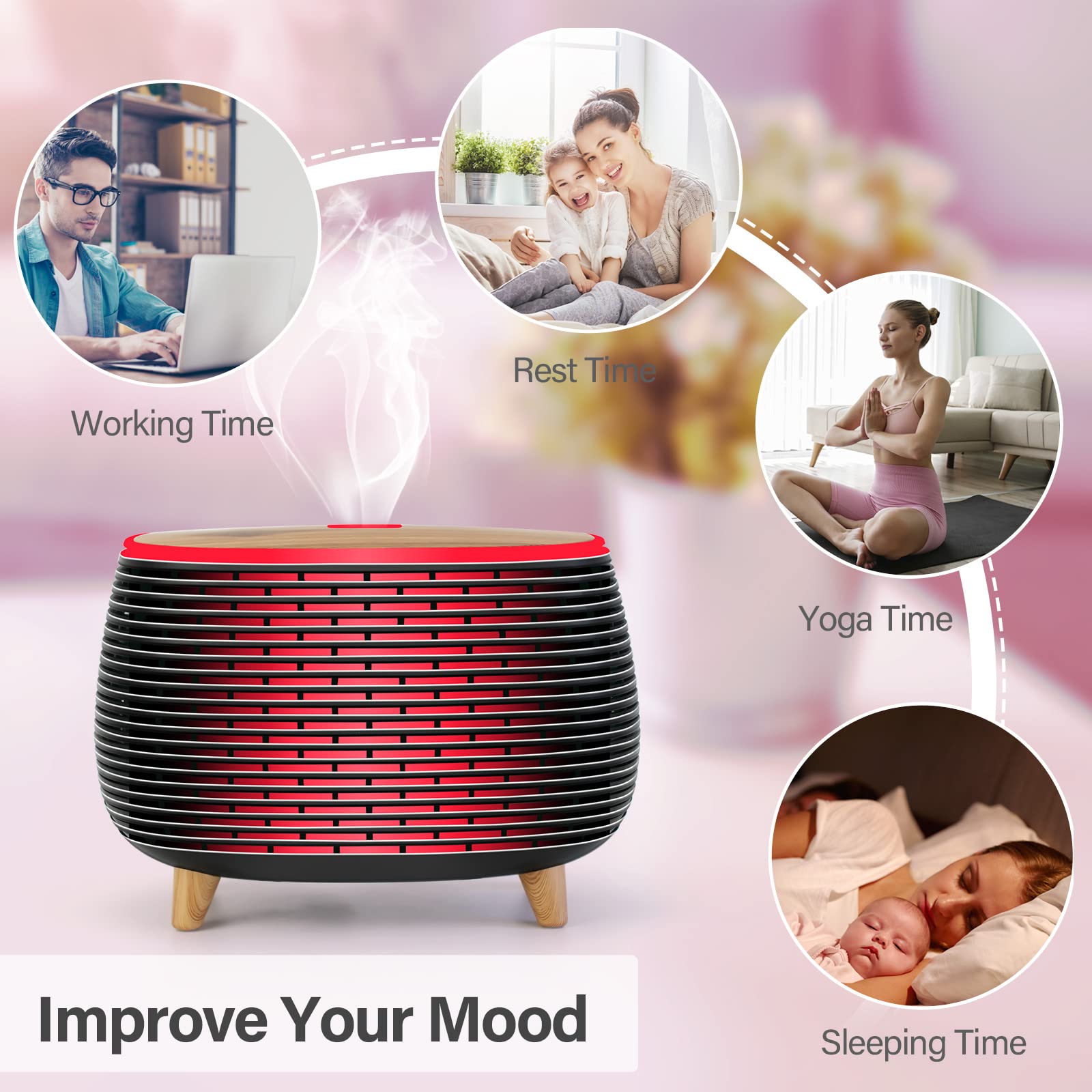 Diffuserlove brume continue, ambiance homogène et calme prolongée.