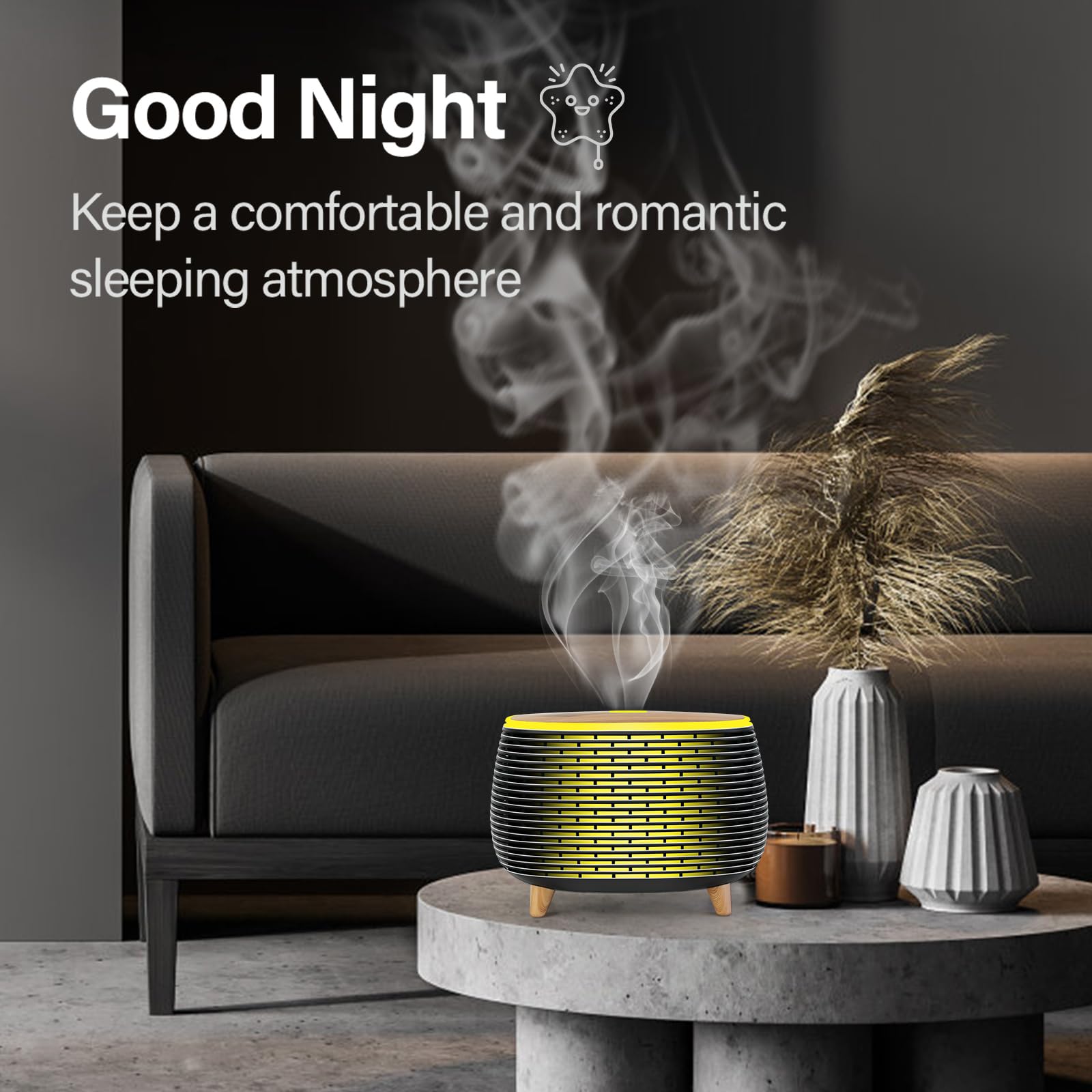 Diffuserlove diffuseur 7 couleurs, éclairage personnalisable pour une ambiance relaxante.