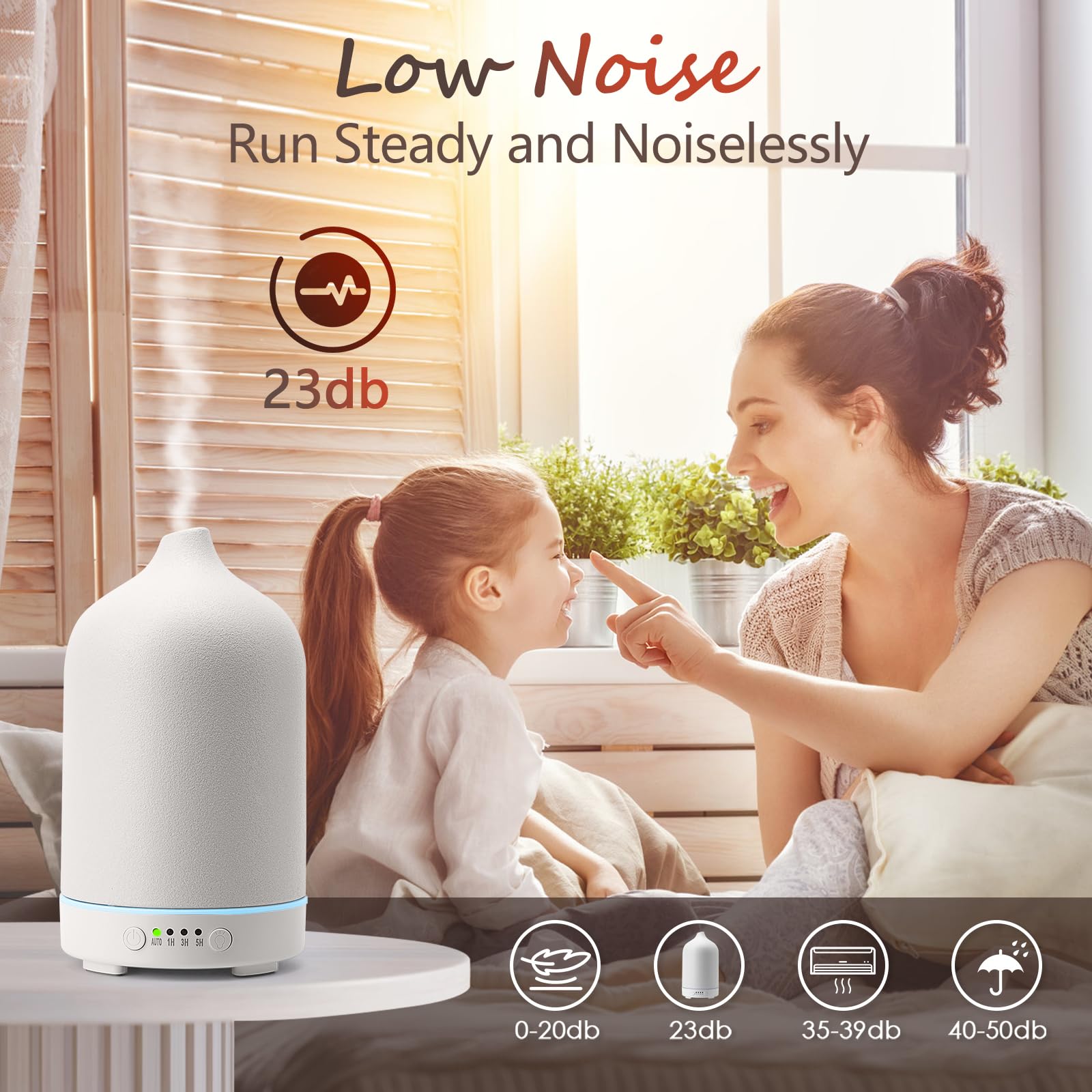 Diffuserlove Diffuseur Céramique 250ml - arrêt automatique pour plus de sécurité