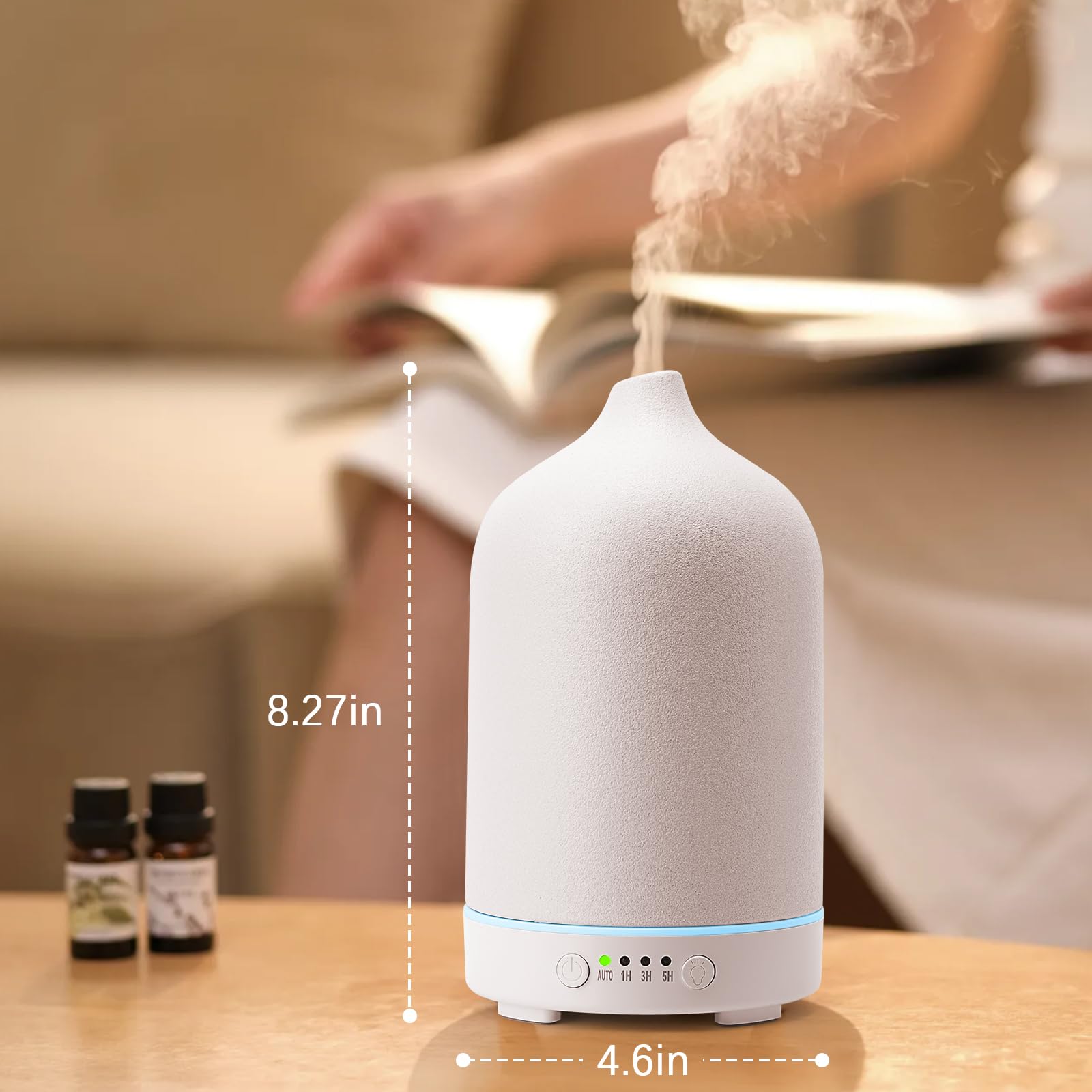 Diffuserlove Diffuseur Céramique 250ml - lumière à 7 couleurs pour varier l’ambiance