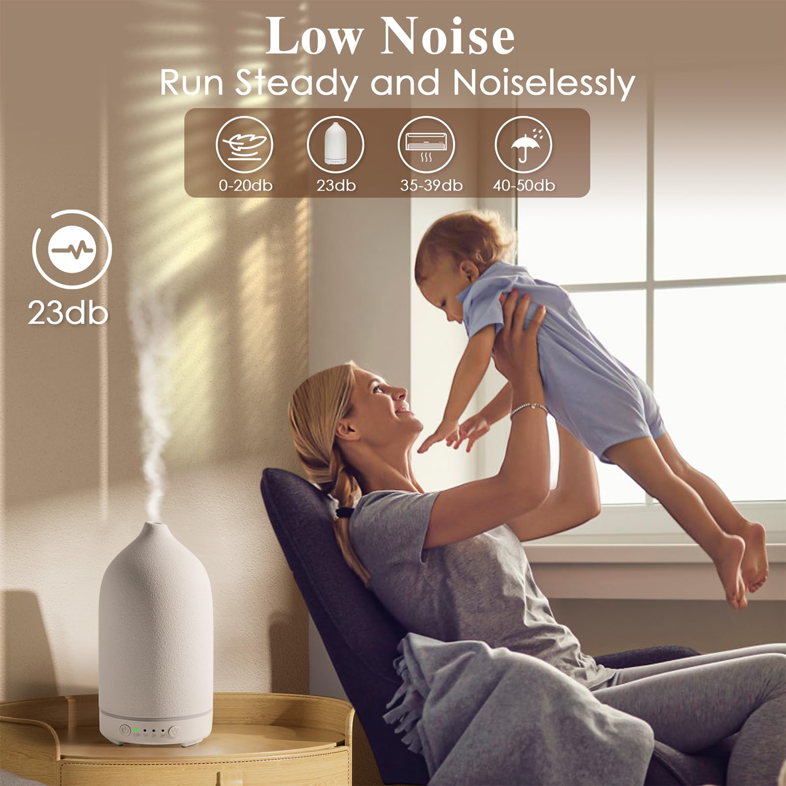 Diffuserlove Diffuseur silencieux chambre: fonctionnement discret pour nuits paisibles.