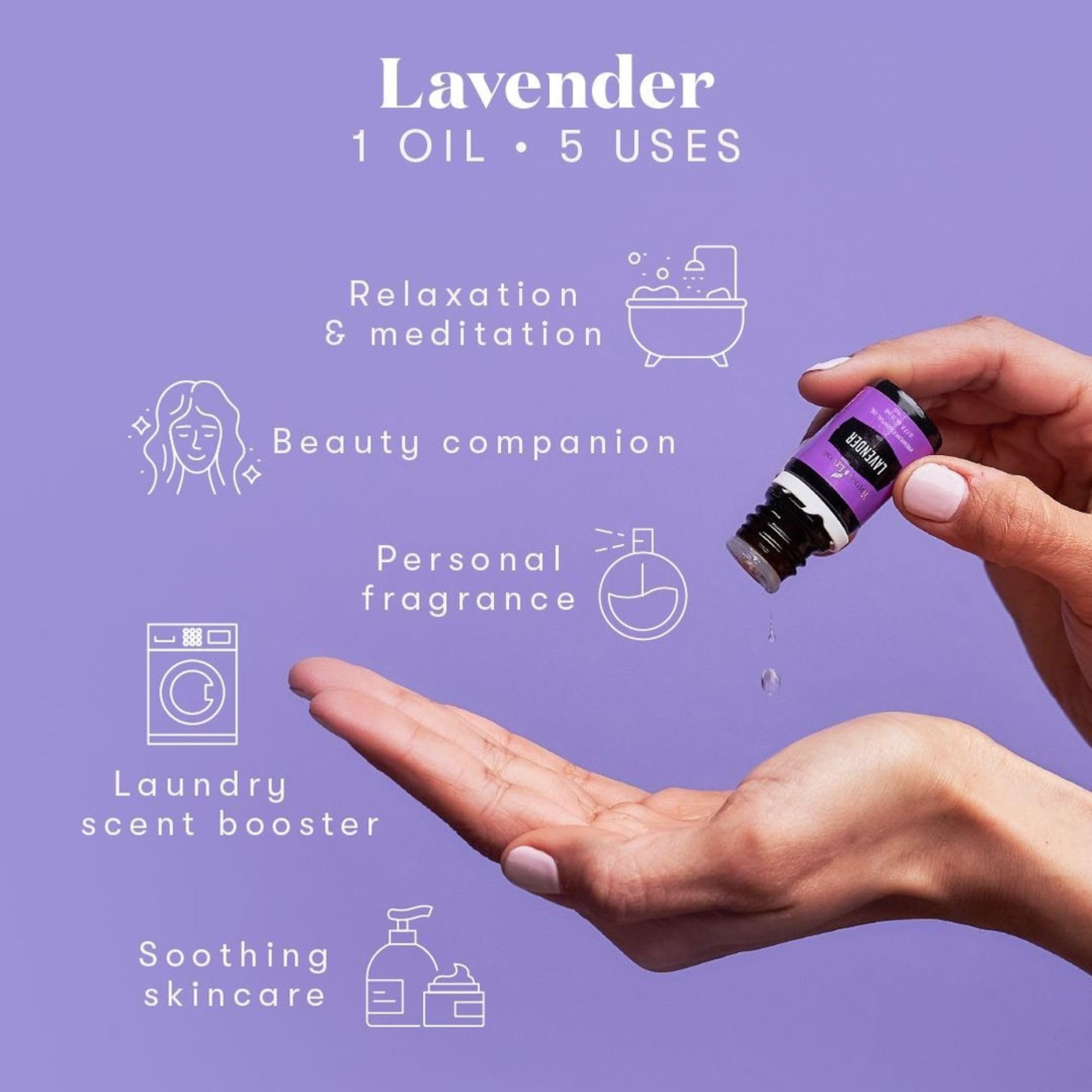 Diffuseur aromatique avec Lavande Young Living pour relaxation et équilibre.