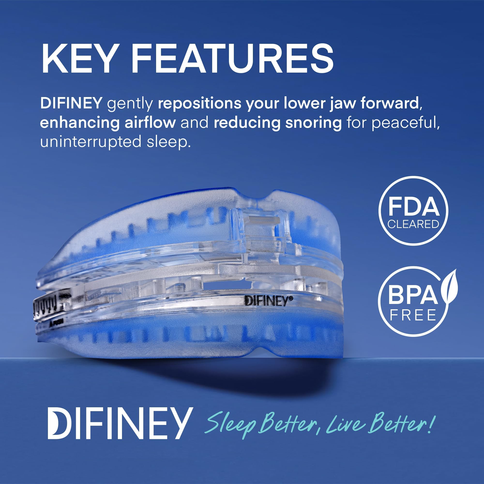 Difiney: réglage 1–6 mm pour ajustement personnalisé.