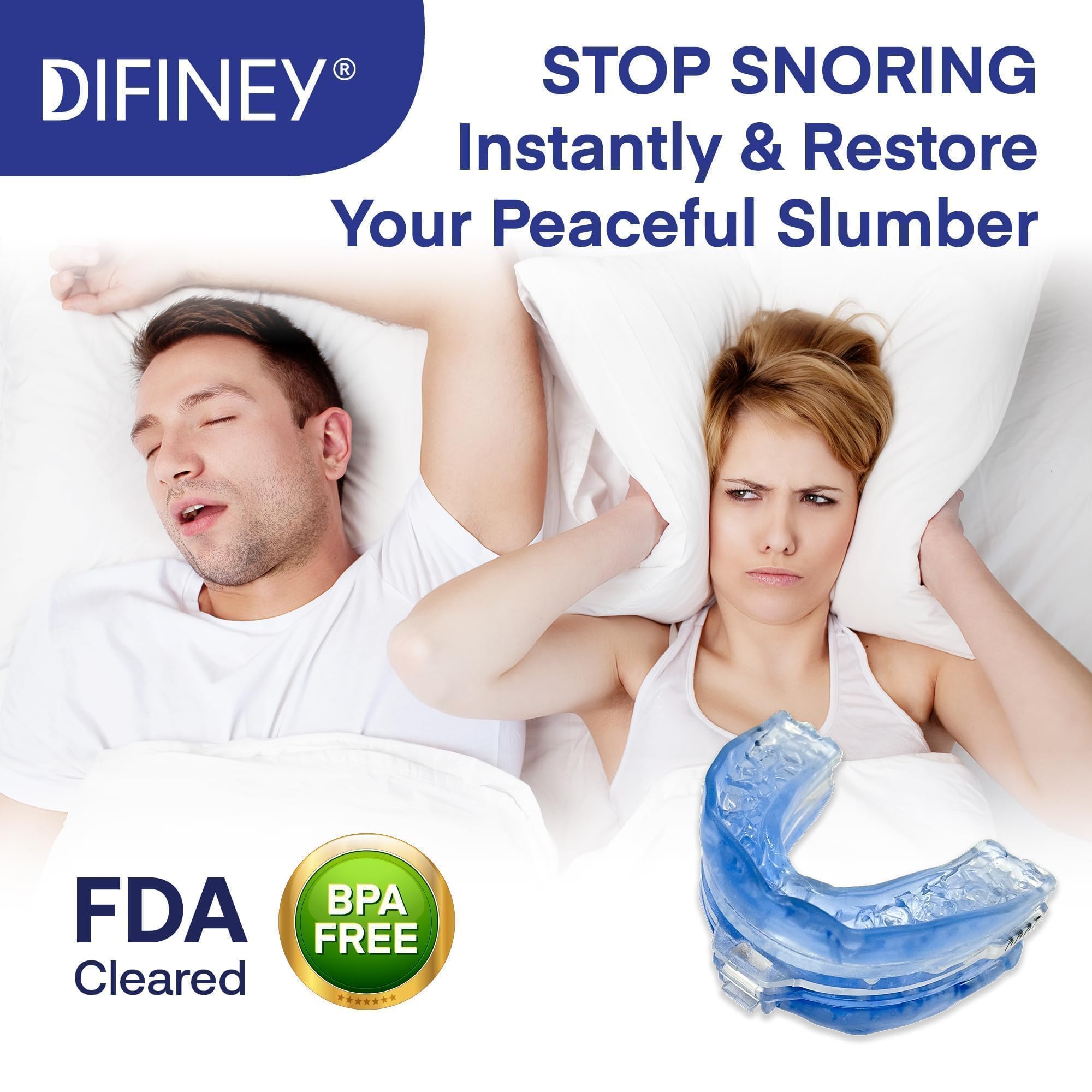 Difiney dispositif anti-ronflement moulage et personnalisation: ajuste aux dents