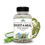 Digest-A-Meal : bouteille et étiquette visibles, aperçu clair du produit et de ses usages.