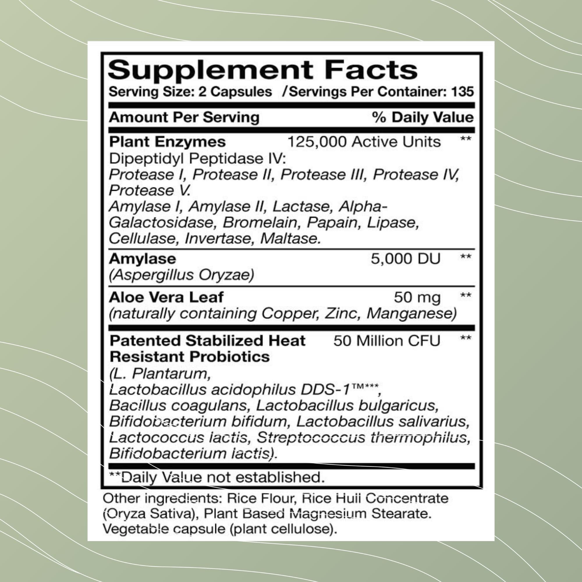 Digest-A-Meal : capsules vertes, ingestion facilitée et soutien potentiel au microbiote.