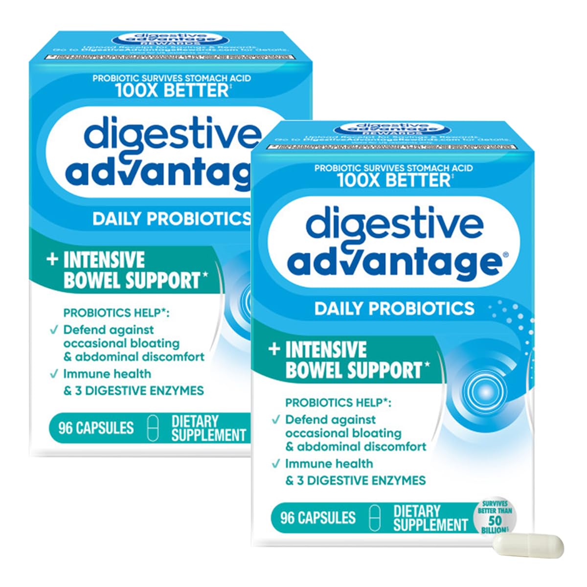 Digestive Advantage Probiotiques Daily Bouteille – capsules faciles à prendre pour soutenir la digestion