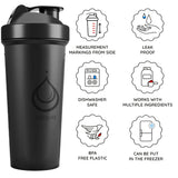 Diliqua shaker 24oz, fouet inox intégré pour des mélanges lisses.
