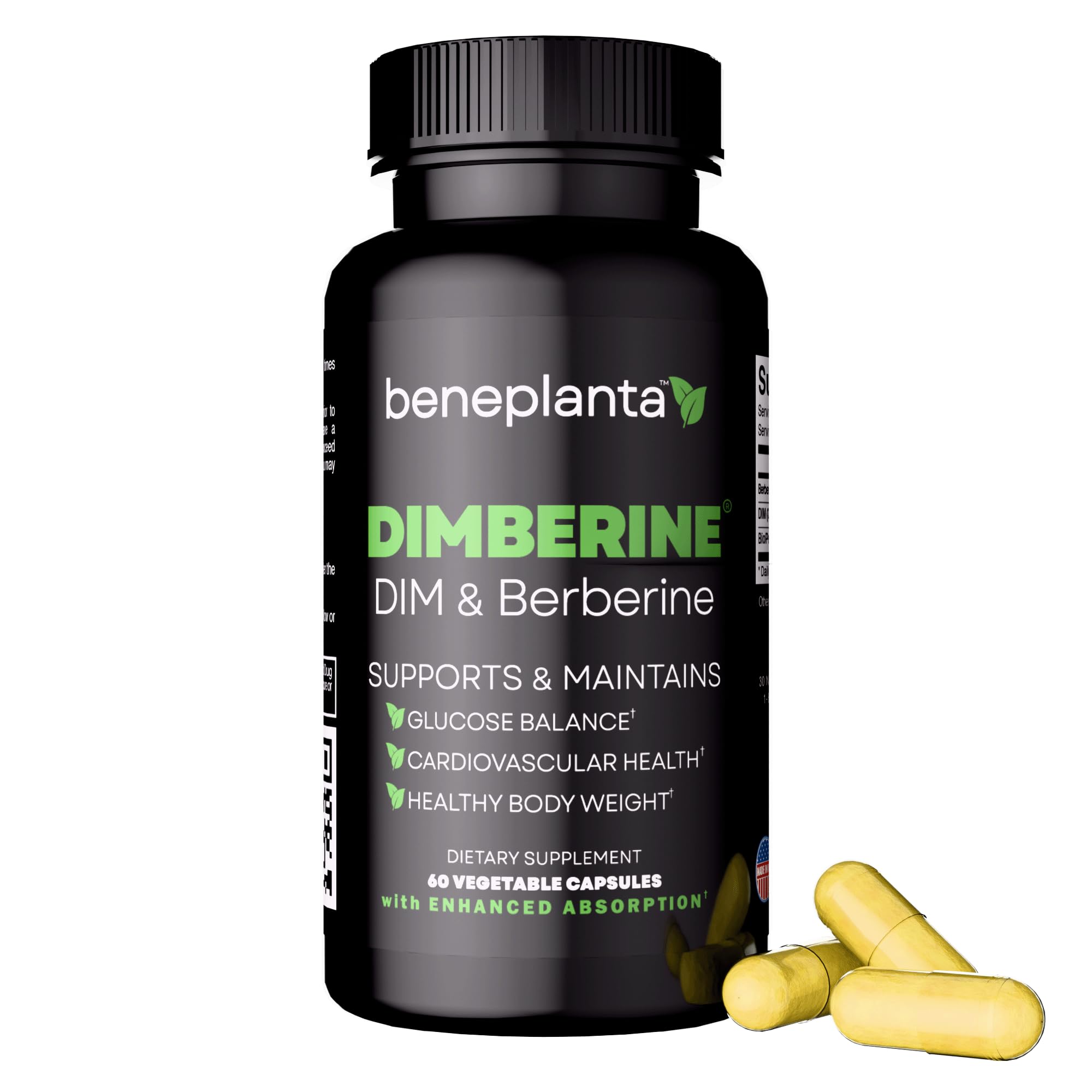 Dimberine : Bouteille de capsules—soutien potentiel du métabolisme et énergie.