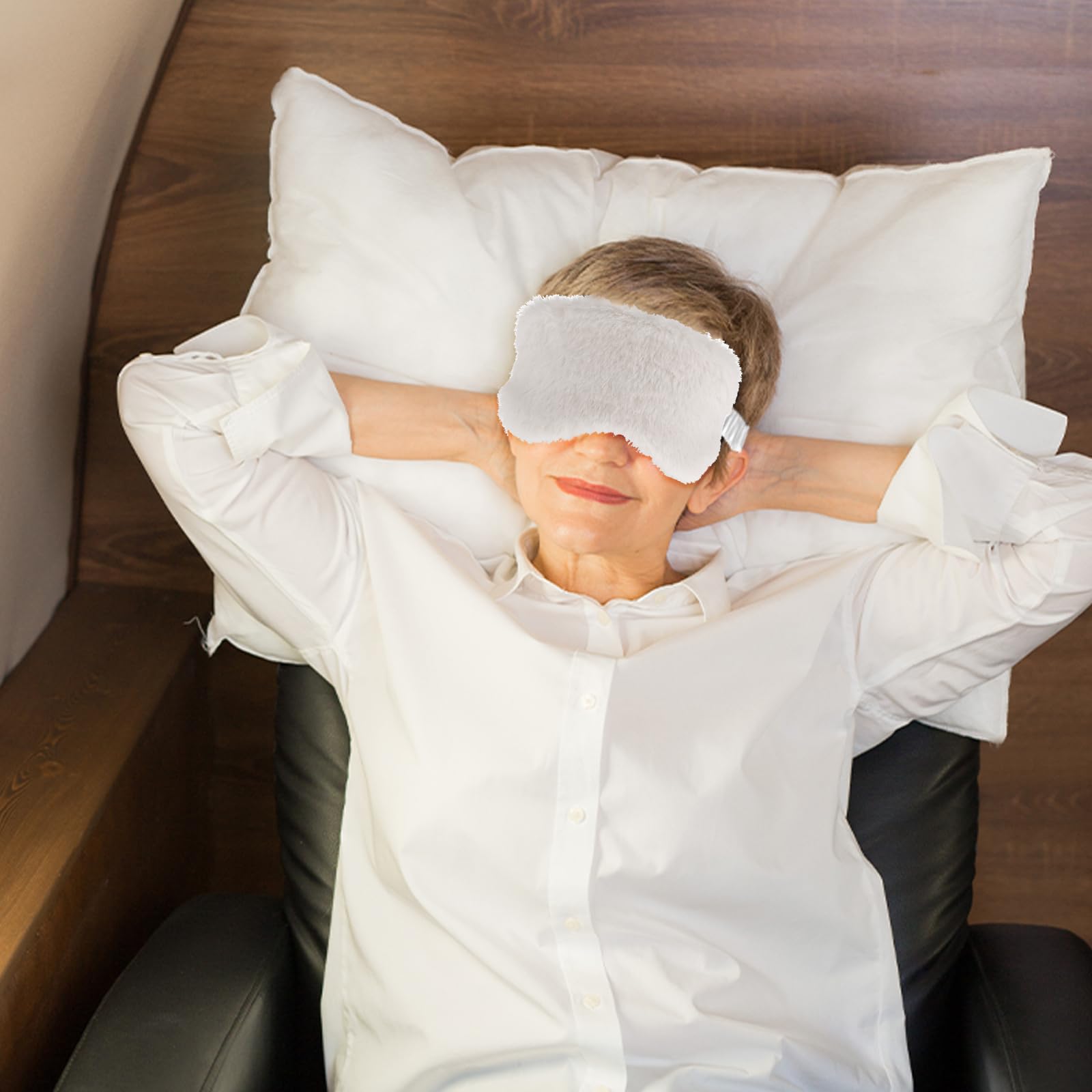 Masque Dimeho en peluche voyage: idéal pour avion et train.