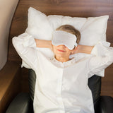 Masque Dimeho en peluche voyage: idéal pour avion et train.
