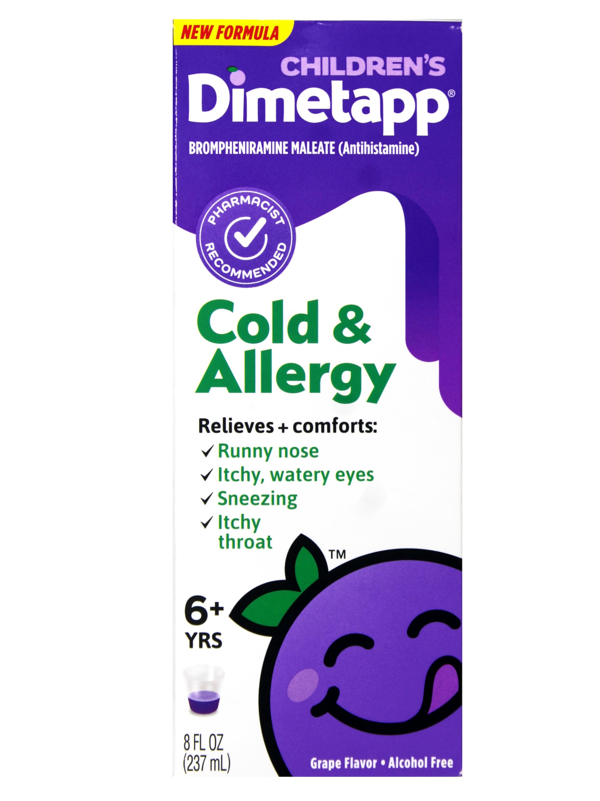 Lot de deux Dimetapp Enfant sirop raisin, coffret pratique pour la famille
