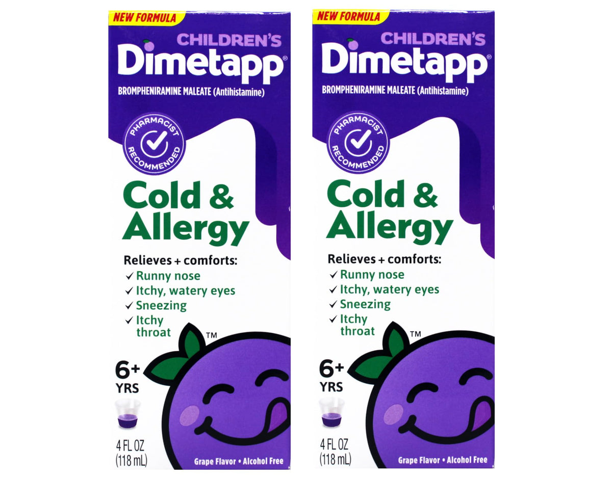 Dimetapp Sirop Enfant Raisins, bouteille prête à apaiser temporairement la respiration nasale.