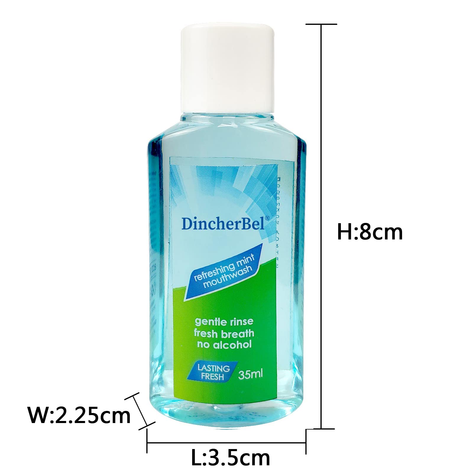DincherBel bain de bouche sans alcool menthe, usage frais quotidien.