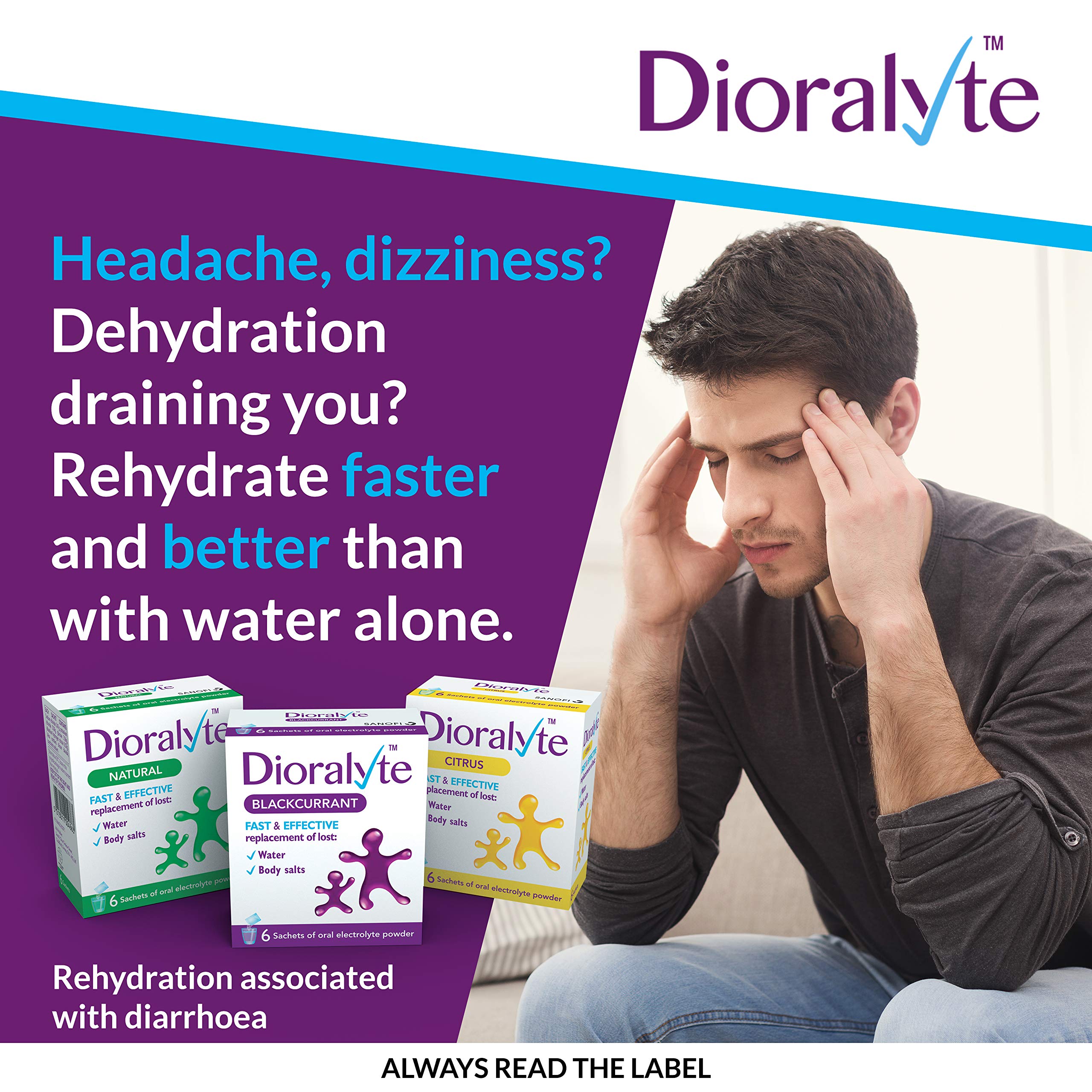 Dioralyte sachet citron poudre : poudre aromatique à dissoudre facilement dans l'eau.