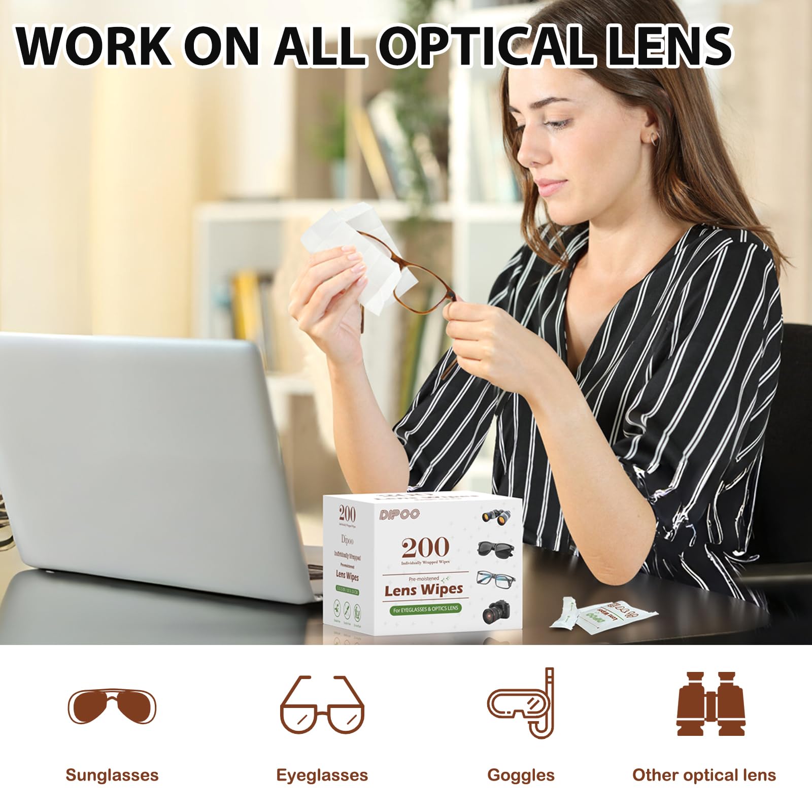  Dipoo lingettes préhumidifiées objectif caméra: nettoie l'objectif sans rayures pour des photos nettes.